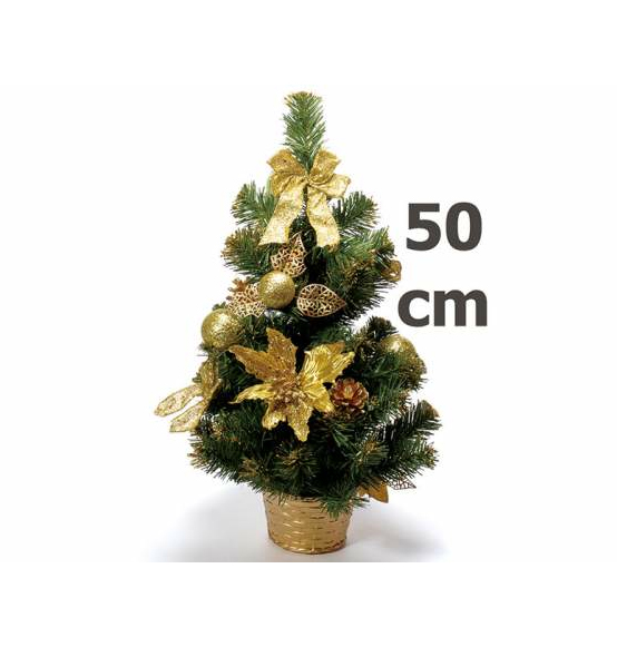 Albero di natale artificiale con decori oro