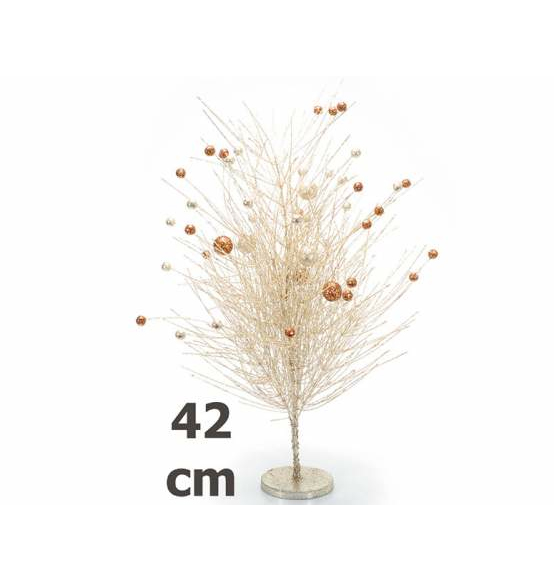 Albero di natale glitter oro con palline