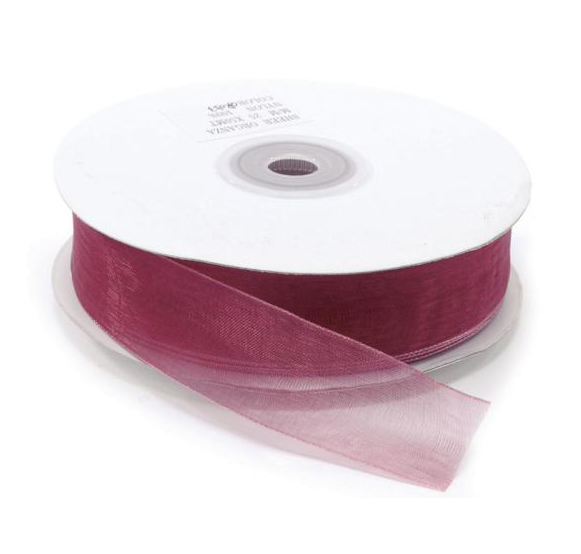 Nastro organza cangiante Bordeaux cm. 2x50mt.