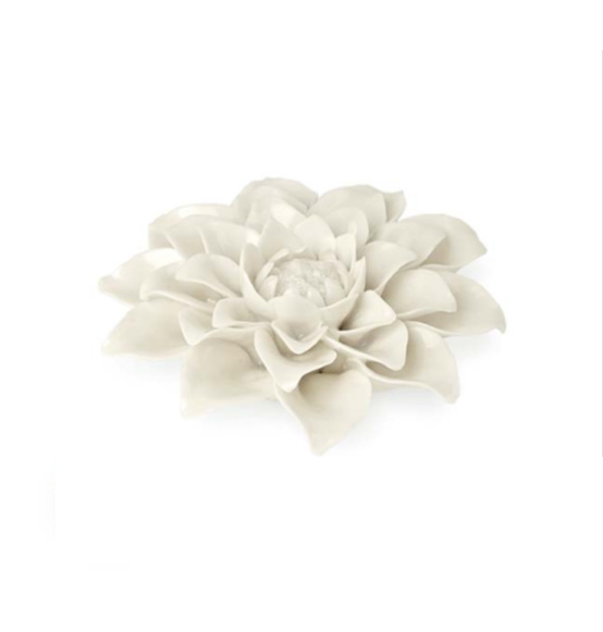 Bomboniera fiore bianco in porcellana mm. Ø 100