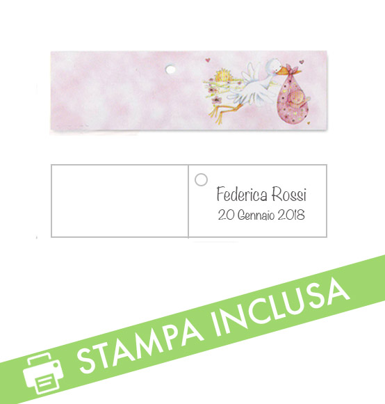 20pz. Bigliettini PERSONALIZZATI per confetti nozze fedi mm. 45x25h.,  Scatole Discount.it - Trasparenti, in cartone, portabottiglie,  portaconfetti, nastri, bomboniere e ragali