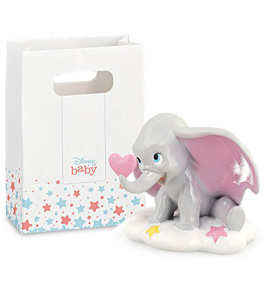 Bomboniera nascita Dumbo Disney rosa con sacchettino incluso nuova linea 2020 Dumbo baby