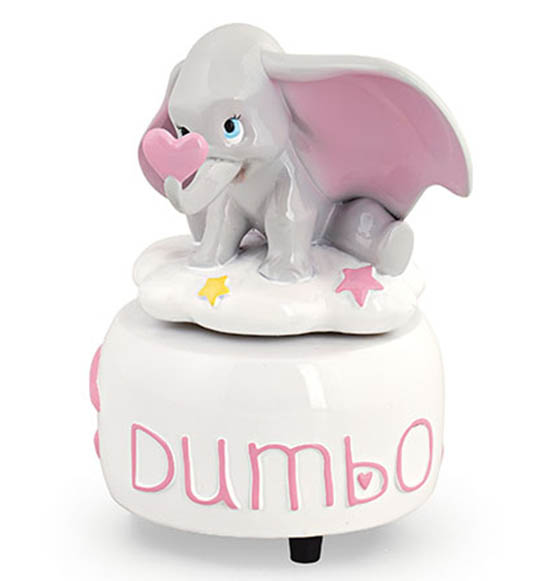 Bomboniere battesimo Dumbo Disney Carillon rosa con scatola nuova linea 2020 Dumbo baby