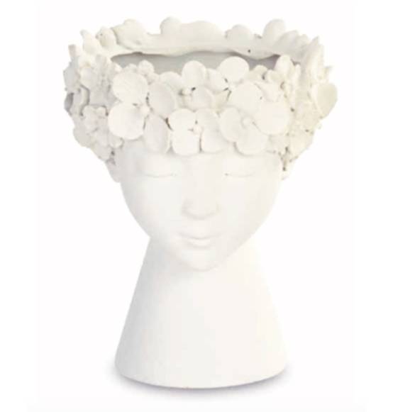 Bomboniera Nozze Matrimonio Comunione Vaso bianco con volto di donna con fiori Tema Fiori originale 2023