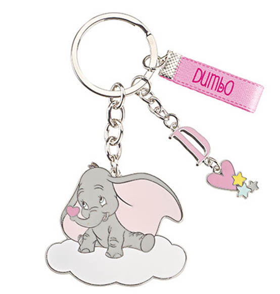 Bomboniera Dumbo rosa Disney portachiavi con lettera D e cuoricino nuova linea 2020 Dumbo baby