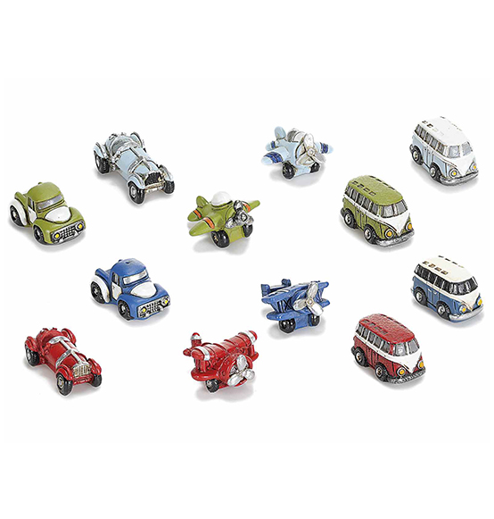 Bomboniere miniatura veicoli in resina colorata