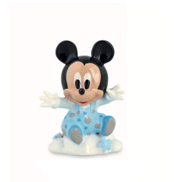 Bomboniera Disney in resina topolino celeste baby su nuvola mm. 50H