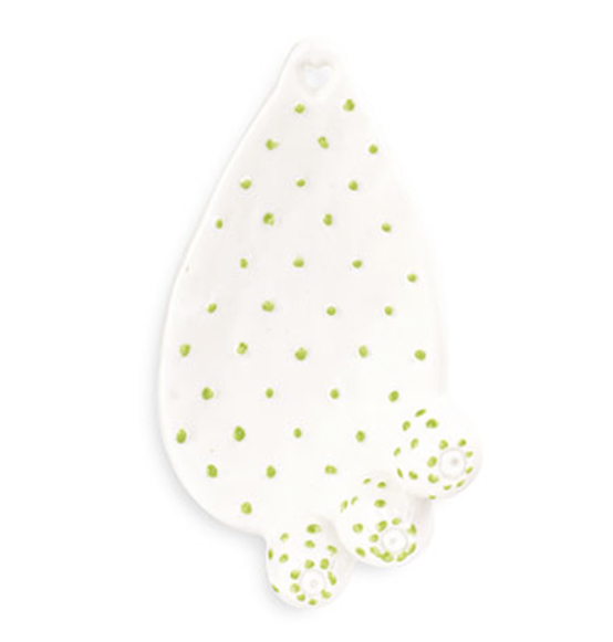 Bomboniera nozze porcellana bianca opaca cm. 11x6,5 Linea \"Pale di fico d\'india\"