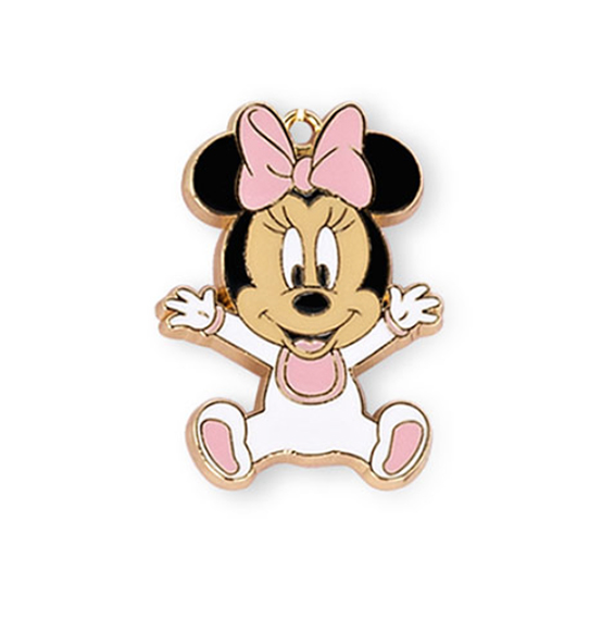 Bomboniera Charm in metallo Disney Minnie baby rosa mm.33