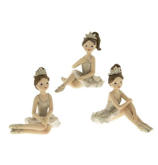 Bomboniera Battesimo/comunione Ballerina di danza classica piccola con glitter cm.8 Linea "Regina"