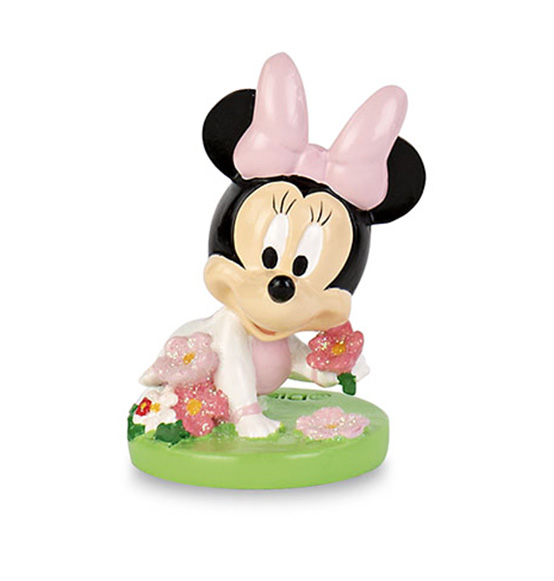 Bomboniera Disney Minnie baby rosa con fiorellini mm.60
