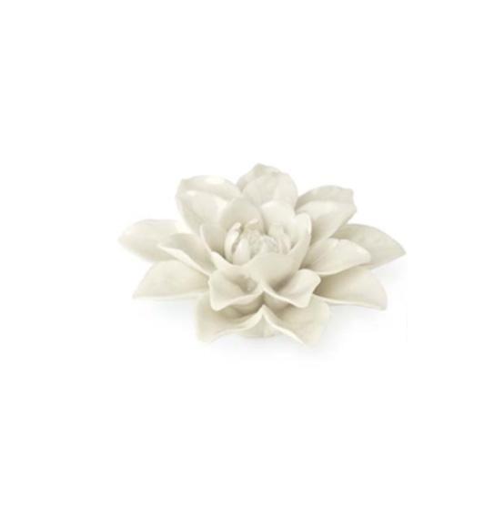 Bomboniera fiore bianco in porcellana mm. Ø 80