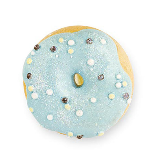 Bomboniera magnete in resina a forma di donut verde menta con glitter diam. cm. 5,5