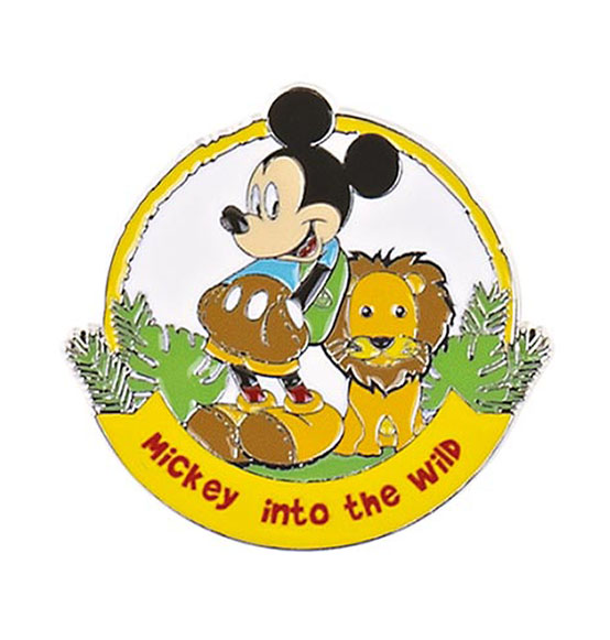 Bomboniera Magnete Disney in metallo con Mickey con leone diam. cm. 4,5