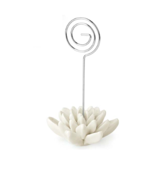 Bomboniera segnaposto fiore bianco in porcellana mm. Ø 60X H 100
