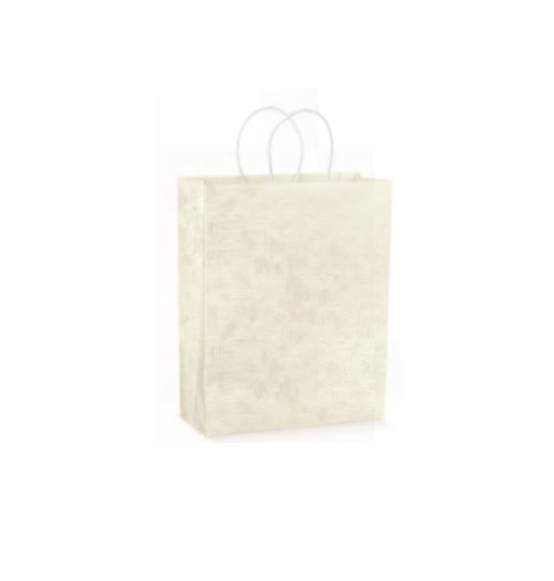 100Pz. Shopper manico in cordino tela bianco mm. 350x130x430