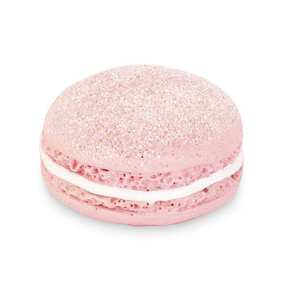 Bomboniera Magnete in resina a forma di Macaron rosa con glitter diam. cm. 4
