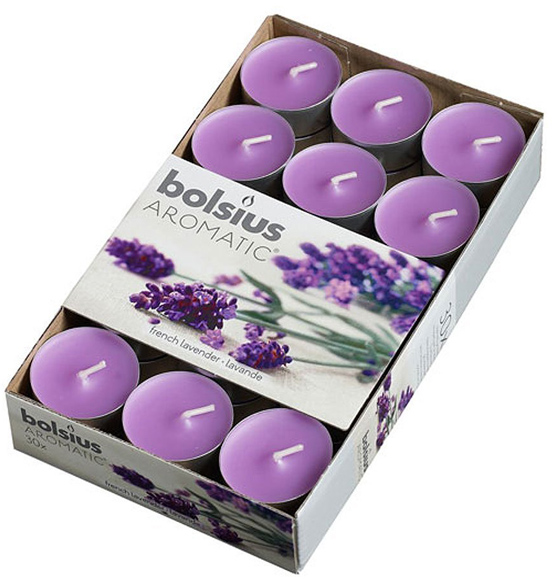 30Pz. Candele tealight aromatizzate lavanda diam. 38