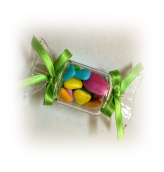 Scatolina caramella in plexiglass trasparente con coperchio cm. 9