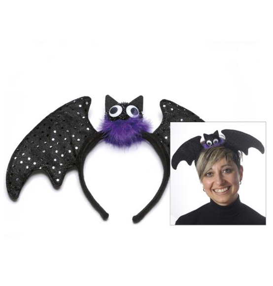 Cerchietto Halloween con ali di pipistrello