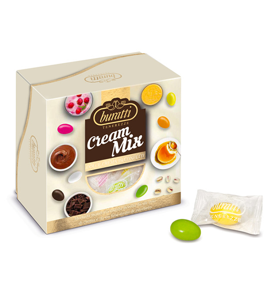 Confetti incartati Buratti cream mix ciocomandorla colori assortiti senza glutine 500 gr