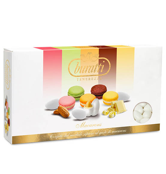 Confetti Buratti macarons colore bianco 1kg.