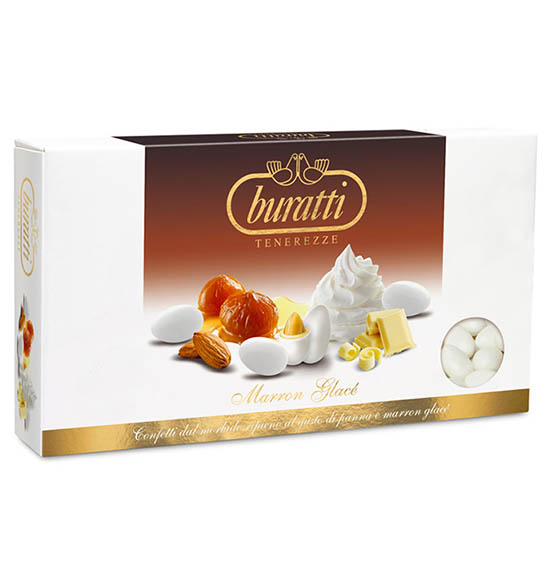 Confetti Buratti marron glacè colore bianco 1kg.