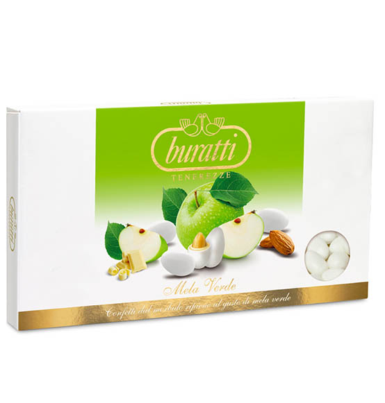 Confetti Buratti mela verde colore bianco 1kg.