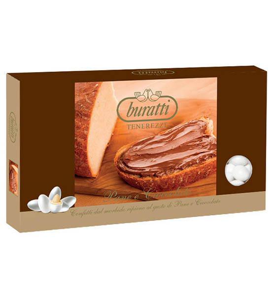 Confetti Buratti pane e cioccolato colore bianco 1kg.