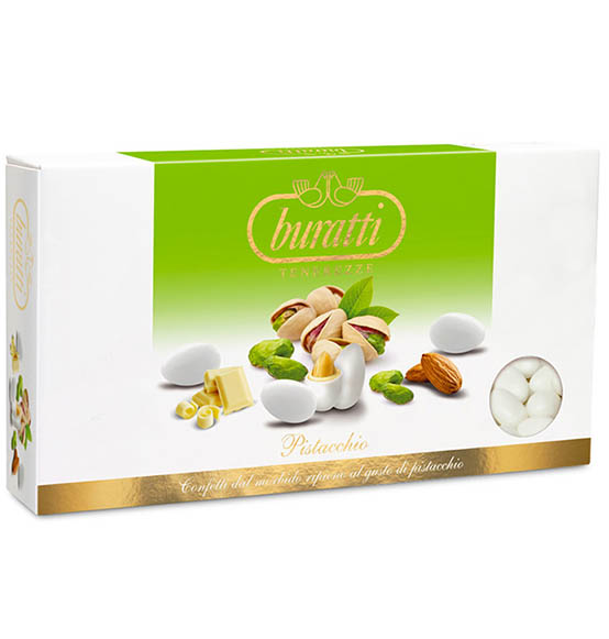 Confetti Buratti pistacchio colore bianco 1kg.