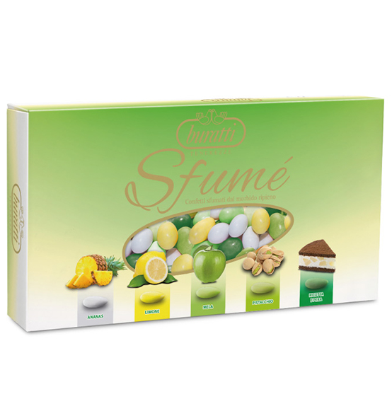 Confetti cioccomandorla Buratti sfumati verde linea \"Sfumé\" 1kg.