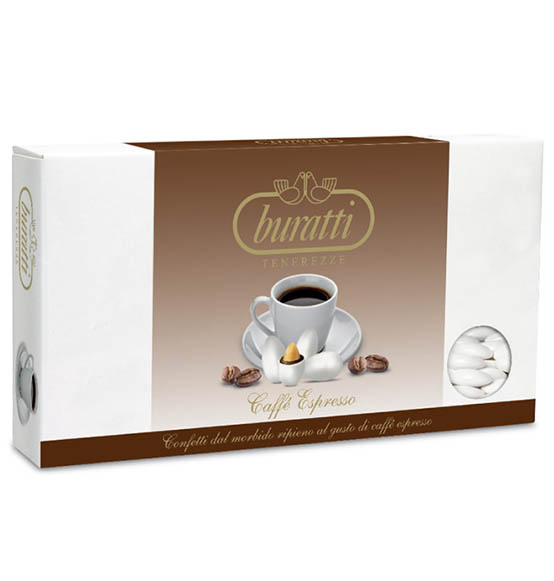 Confetti Buratti Caffè Espresso colore bianco 1kg.