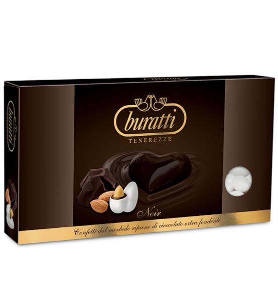 Confetti Buratti bianchi ciocomandorla al cioccolato fondente Noir