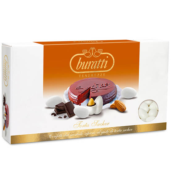 Confetti Buratti sacher colore bianco 1kg.