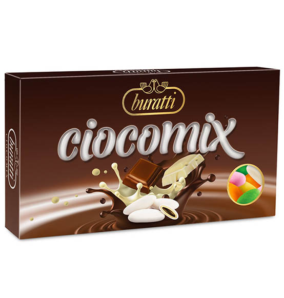 Confetti Buratti Ciocomix cioccolato bianco ed al latte dai colori assortiti 1kg.