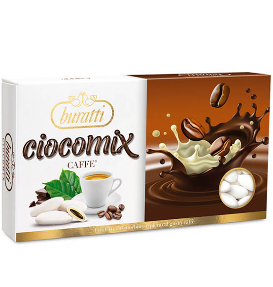 Confetti Buratti Ciocomix cioccolato bianco ed al latte colore bianco al gusto di Caffè 1kg.