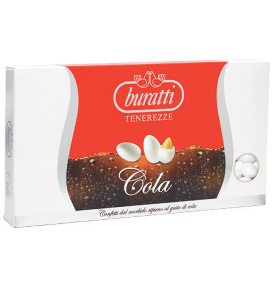 Confetti Buratti ciocomandorla cioccolato e mandorla colore bianco al gusto cola 1kg.