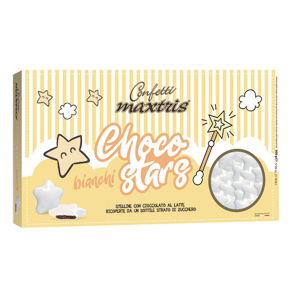 Confetti maxtris party stelline choco stars bianchi 500 Gr