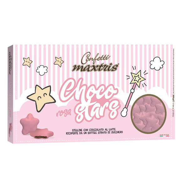 Confetti maxtris party stelline choco stars rosa 500 Gr