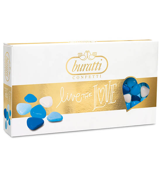 Confetti Buratti Cuoriandoli sfumati celesti 1kg.