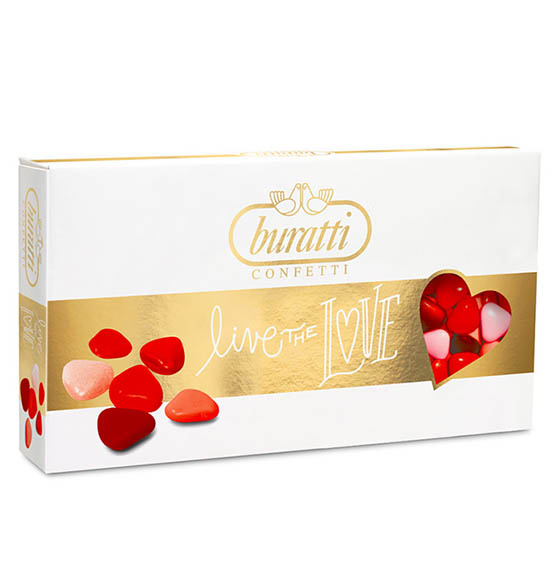 Confetti Buratti Cuoriandoli sfumati rosso 1kg.