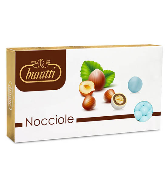 Confetti Buratti nocciola e cioccolato celeste senza glutine 1kg.