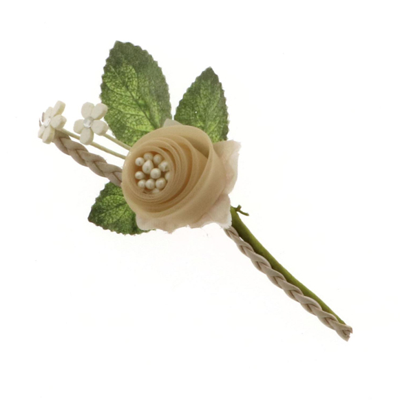 1 Pz. Decorazione chiudipacco fiore tortora artificiale cm 11