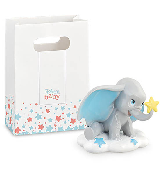 Bomboniera nascita Dumbo Disney azzurro con sacchettino incluso nuova linea 2020 Dumbo baby