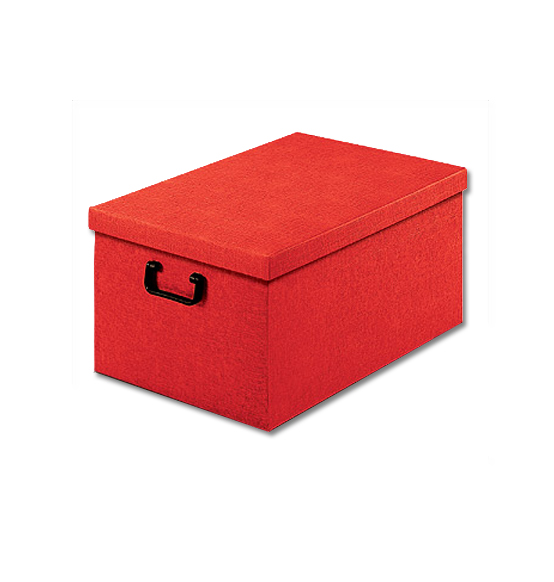Scatola in cartone seta rosso con manici mm. 400x600x250