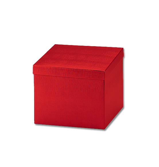Scatola regalo in cartone seta rossa mm. 300x300x240