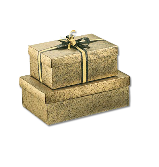Scatola regalo oro nero in cartone mm. 455x320x110, Scatole