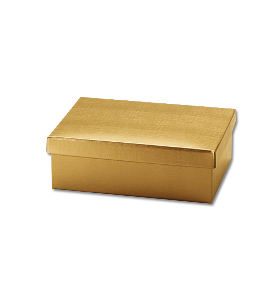 Scatola regalo in cartone seta oro mm. 340X230X110