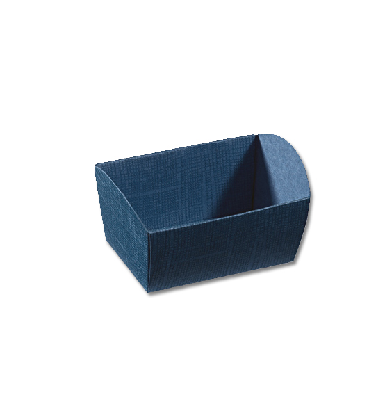 50pz. Mini cesto per composizioni in cartoncino juta blu mm. 65x43x40