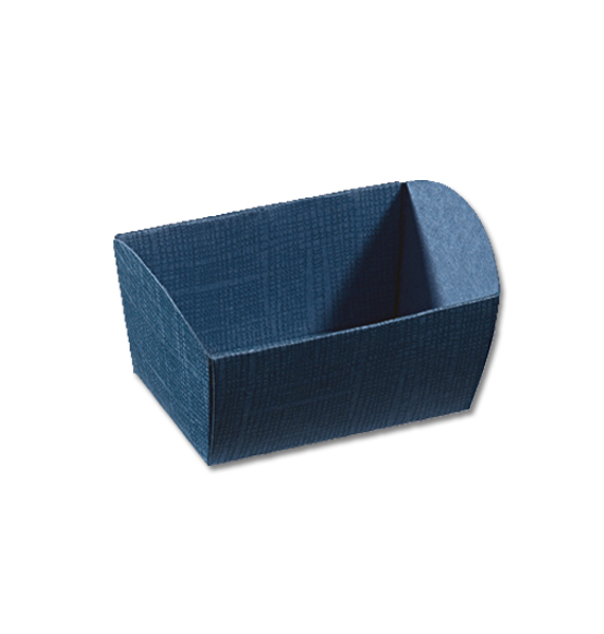 50pz. Mini cesto per composizioni in cartoncino juta blu mm. 130x95x65